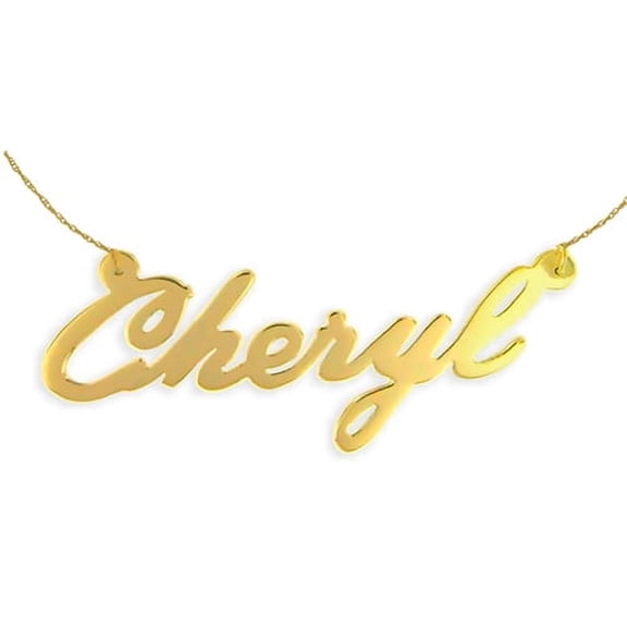 Gold Name Necklace 24K Gold Plated Sterling Silver Personalized Name Necklace with Name of Your Choice - Made in USA