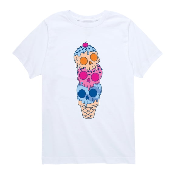 Instant Message - Skull Ice Cream - Youth Boys Short Sleeve Graphic T-Shirt