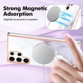 thumbnail image 3 of TECH CIRCLE Strong Magnetic Samsung Galaxy S22 Ultra Case, Compatible with MagSafe Military Grade Drop Protection Colorful Marble Slim Phone Cover for Galaxy S22 Ultra 6.8" 2022,White Marble, 3 of 6