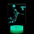 thumbnail image 3 of Lámpara de escritorio LED con ilusión de luz nocturna 3D, control táctil, cambio de 7 colores para decoración del hogar o regalos navideños para niños (atleta de baloncesto), 3 of 5