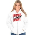 thumbnail image 4 of Sprawl and Brawl Muay Thai Fight Unisex Fleece Graphic Zip Up Hoodie Brisco Brands 2X, 4 of 5