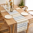 thumbnail image 3 of Beige Grey Stripe Table Runner - 72 Inch Long, Kitchen Dining Table Runner Dresser Scarves, Farmhouse Minimalist Striped Farmhouse Decor for Coffee Tables Wedding Party Banquet, 3 of 8