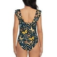 thumbnail image 5 of Xecao Flowers Butterfly print Ruffle One-Piece Swimsuit for Women,for the Beach or Pool, 5 of 8