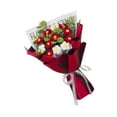 thumbnail image 3 of Ramo de flores de ganchillo, flores artificiales, flores falsas para el hogar, flores preservadas para fiestas, tejidas a mano para Acción de Gracias, Rojo, 3 of 8