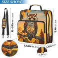 thumbnail image 3 of Haosy 3 Ring Zipper Binder with Shoulder Strap Waterproof Trapper Keeper 2 Inch D-Ring 500 Sheets Capacity, Cute Owl with Autumn Leaves, 3 of 8