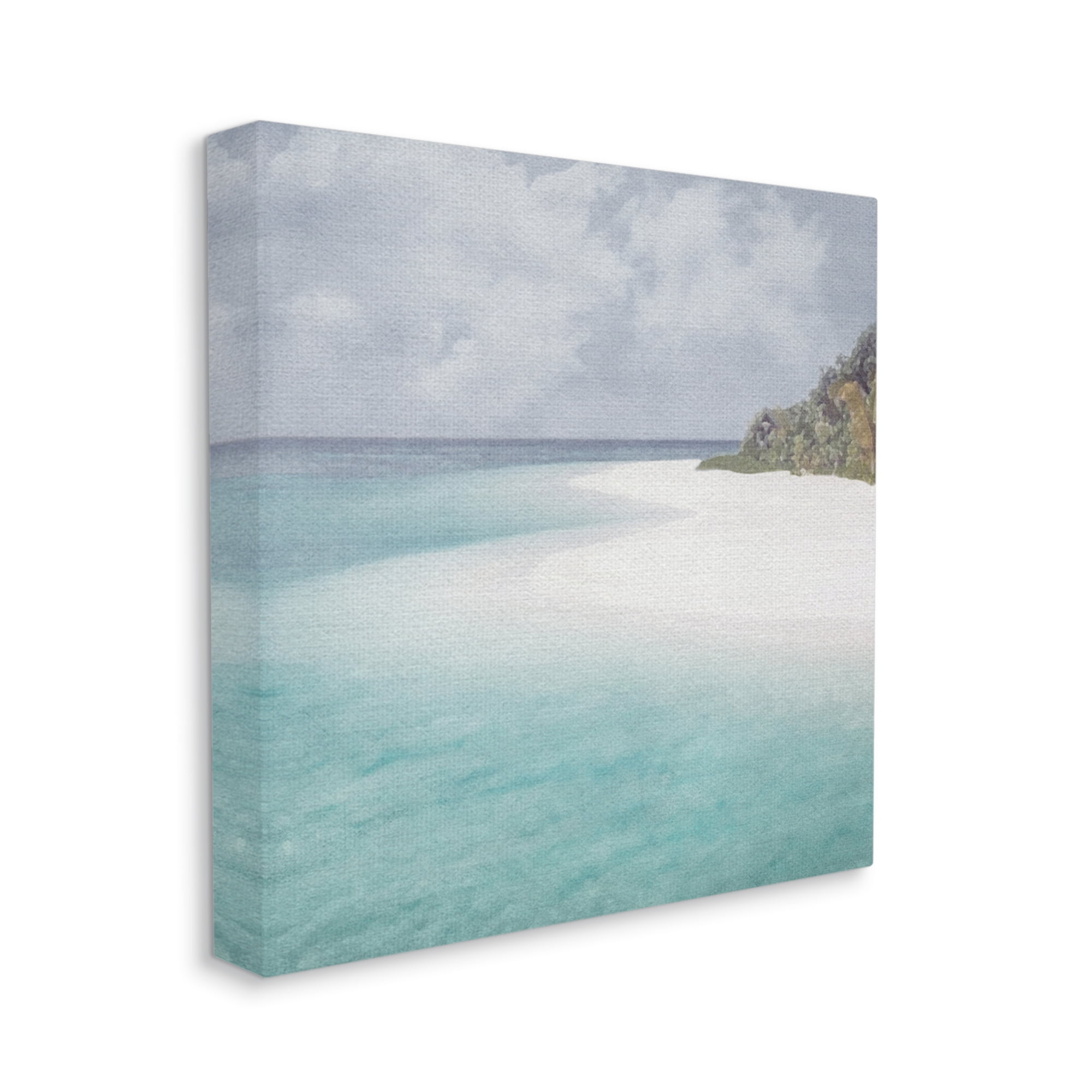 Stupell Industries Lagoon Shore Watercolor Nature Painting Gallery Wrapped Canvas Print Wall Art, 36 x 36