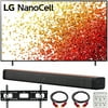 LG 43NANO75UPA 43 Inch 4K Nanocell TV 2021 Model Bundle with Deco Home 60W 2.0 Channel Soundbar, 37-100 inch TV Wall Mount Bracket Bundle and 6-Outlet Surge Adapter