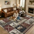 thumbnail image 2 of Farm Patchwork Washable Area Rug 8 x 10 ft Country Farmhouse Duck Sheep Rooster Flowers Gingham Soft Non‑Slip Rugs Stain Repellent Indoor Mats for Open Concept Home, Dining Space, Basement Lounge, 2 of 9