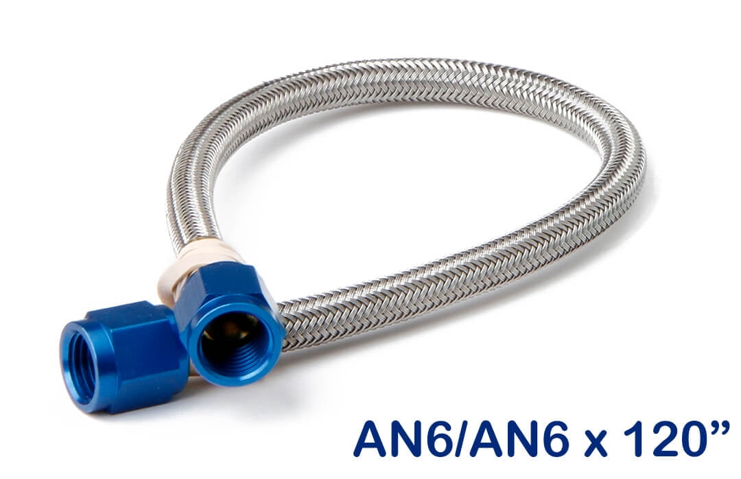 Black Blue Nylon Braided Flex Hose -12 AN 5' Roll 11992B Black Blue Nylon Braided Flex Hose -12 AN 5' Roll 11992B