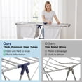 thumbnail image 6 of LEDREM 2-Tier Clothes Drying Rack, Foldable with 4 Adjustable Wings, 33 Rails, 27 Sock Clips, Free-Standing for Indoor/Outdoor Use, Silver & Blue, 6 of 10