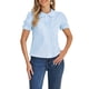 thumbnail image 2 of INSPIRAR CHIC Blusa de Mujer Vintage con Cuello Peter Pan y Corbata, Casual, Linda, Camisa de Algodón con Botones, XL Azul Claro, 2 of 6