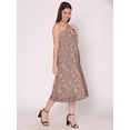 thumbnail image 2 of HERE&NOW Women's Printed Halter Neck Dress Sleeveless Calf Length Deep Neck Flared Printed Casual Georgette Dress, 2 of 7