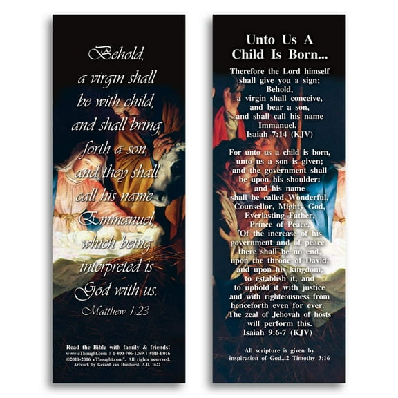 Unto Us A Child Is Born - Bible Cards - Pack of 25
