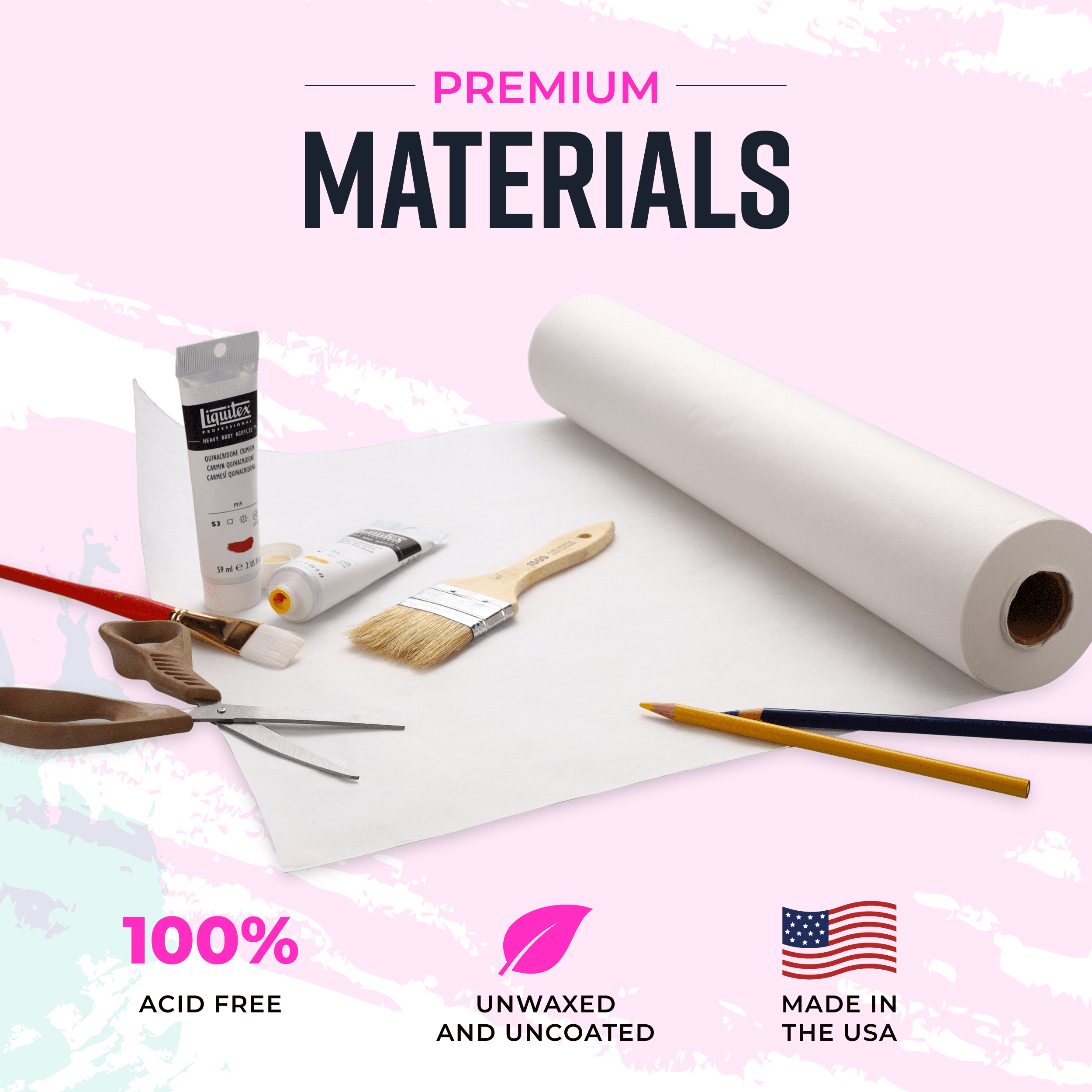 Bryco Goods White Kraft Paper Roll - 18 Inch x 100 Feet - Made in USA - Moving Supplies, Gift Wrapping, Arts & Crafts, Bulletin Board, Packing Paper