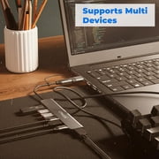 7-in-2 USB C Hub, Aluminum Multiport Adapter - with USB C + USB A to USB C, 1 USB 3.0, 4 USB 2.0, 1 USB-C Data, 1 USB-C Charging for PC/Computer/Laptop, Type C - Mac/MacBook/Air/Pro/iPad/Tablet