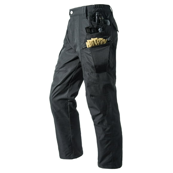 Lovzfmll Men's Functional Outdoor Pants, Waterproof, Windproof, Multiple Zipper Pockets for All-Weather Protection Black, XL