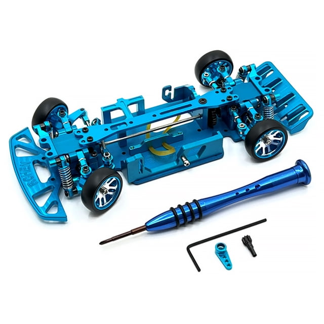 Vogacara 1/28 RC Car Metal Upgrade marco modificado conjunto de montaje de vehículo accesorios reemplazo para WLtoys 284131 K969 K979 K989 K999 P929 Kits de construcción modelo Azul Vogacara FN009985-02B