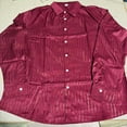 thumbnail image 5 of Stamzod Men Shirts Fashion Strip Printed Long Sleeve Button Down Shirt Men Oversized Dress Shirt for Wedding Party Wine M, 5 of 6