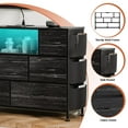thumbnail image 4 of Laintene 8 Drawer Dresser for bedroom, Black Dresser with Power Outlets LED Lights, Fabric Chest of Drawers with Side Pocket, TV Stand for up to 50" TV, 4 of 6
