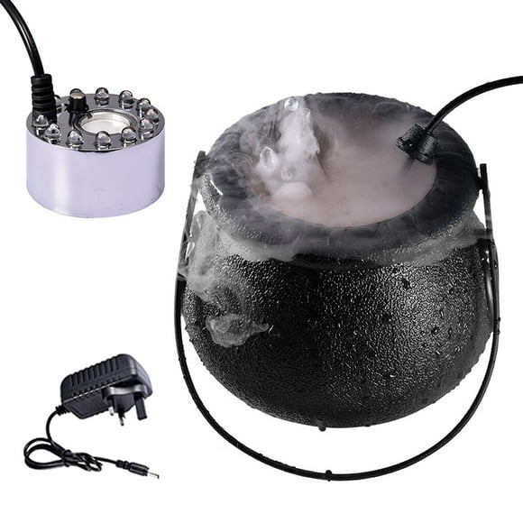 Injueey Máquina de niebla eléctrica para Halloween, atmósferas de fiesta, atomizador de olla decorativa Mister Spooky, nebulizador de casa embrujada Iluminación navideña enchufe del Reino Unido Injueey HA067654-01