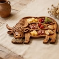 thumbnail image 3 of KLYZONIC Highland Cow Charcuterie Board, Handcrafted Wooden Tray with Compartments for Kitchen Decor, 3 of 6