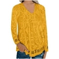 thumbnail image 2 of OKBOP Womens Tops And Blouses,Fashion Solid Color Lace Splicing V-Neck Long Sleeve Slim T-Shirt Blouse Girls Sweatshirt, 2 of 7