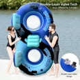 thumbnail image 3 of Inflatable River Tube Float with Backrest & 2 Cup Holders, Heavy-Duty PVC Puncture-Resistent Raft, 91x50 Inch Oversized, Deluxe Pool Tube for Summer Relaxation, 3 of 6