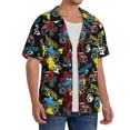 thumbnail image 4 of Honeii 's Monster Car for men's short-sleeved button-up collared shirt featuring a pocket, perfect for beach vacations, and travel adventures., 4 of 5
