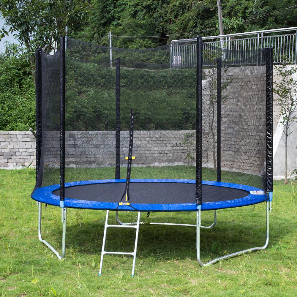 10FT Recreational Trampoline with Safe Enclosure Net, Waterproof