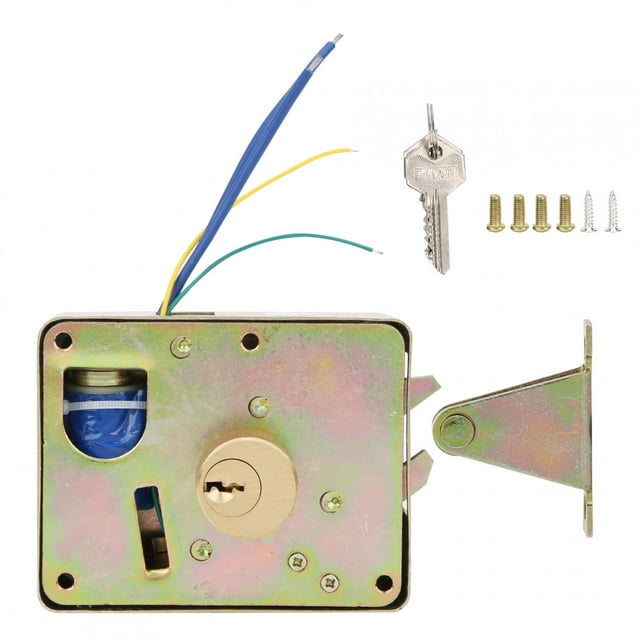 Cerradura eléctrica de control DC12V con 3 llaves mecánicas para cajón de gabinete con desbloqueo hacia la izquierda