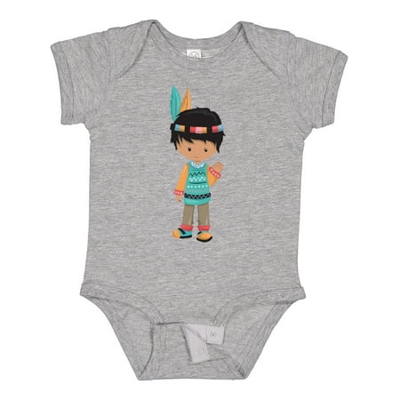 

Inktastic Native American Boy Cute Boy Black Hair Gift Baby Boy Bodysuit
