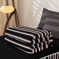 thumbnail image 5 of Castle Fairy Hippie Horizontal Stripe Zipper Twin Comforter Sets with Fitted Sheet and 2 Pillowcases,Tribal Thin Line Zipper Bedding Set,Black Pink White,Reversible, 5 of 5