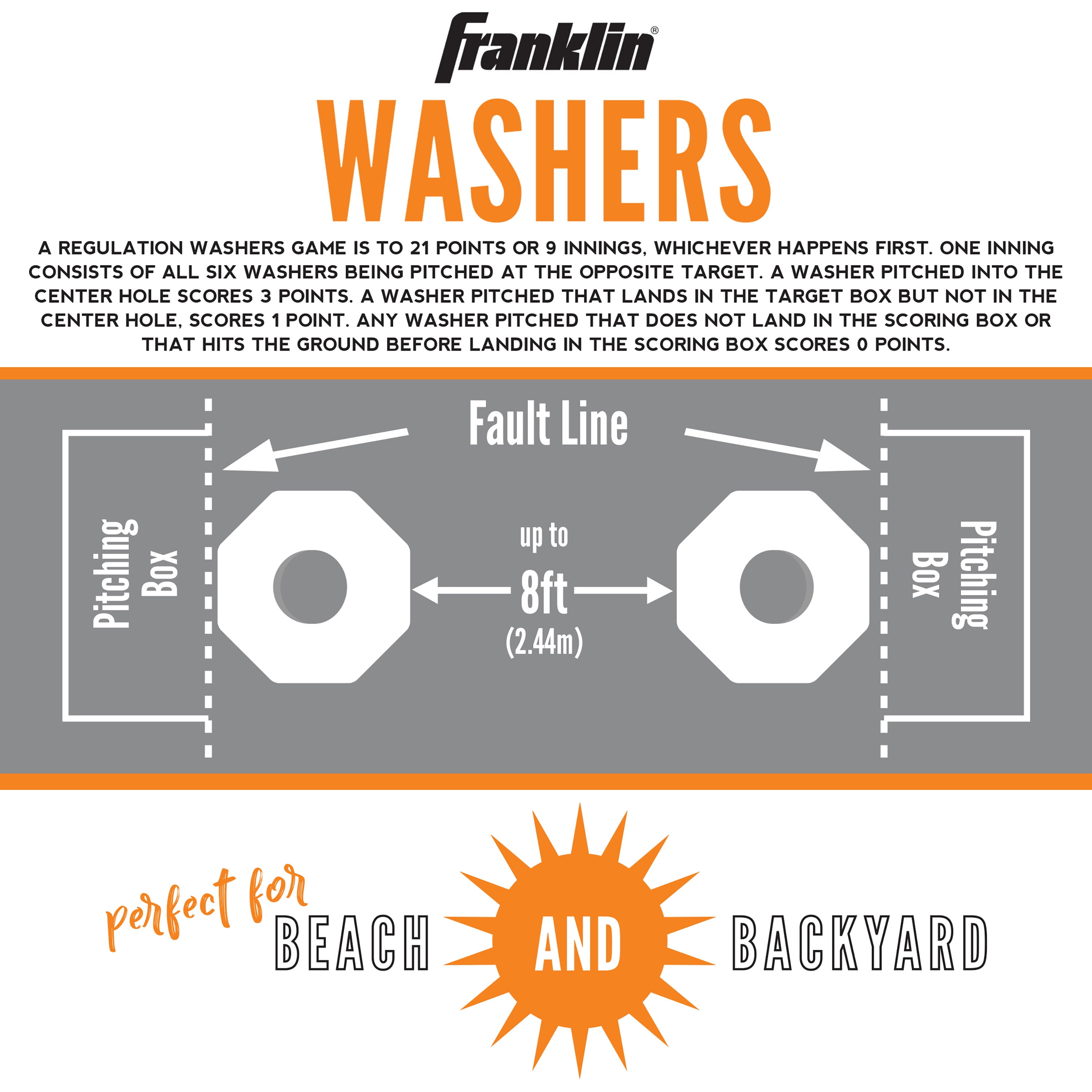 Franklin Sports Washer Toss Set - Portable Set - Family