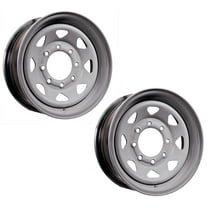 eCustomrim 2-Pack Trailer Wheel Silver Rims 16 x 6 Spoke Style 8 Lug On 6.5 in.