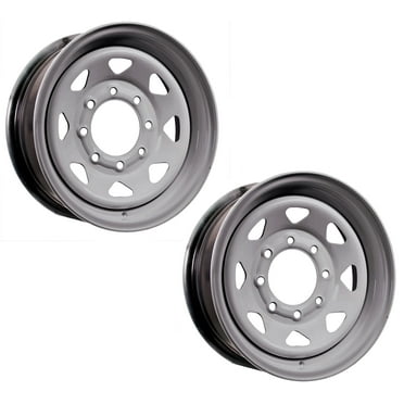 eCustomrim 2-Pack Trailer Wheel Silver Rims 16 x 6 Spoke Style 8 Lug On 6.5 in.