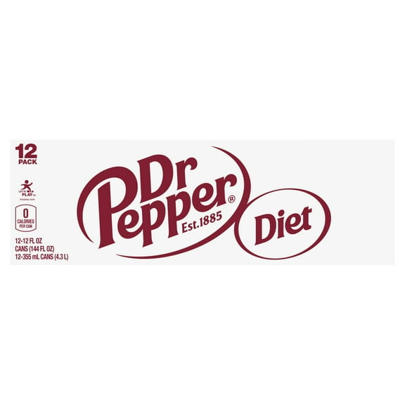 2 Pack - Dr Pepper Soda Diet - 12-12 Fl. Oz. Package May Vary