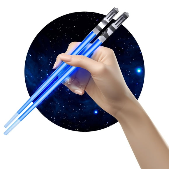 Palillos tipo espada láser ChopSabers, LED azules, 1 par
