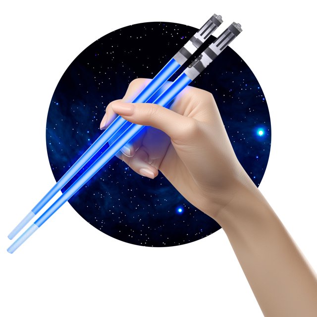 Palillos tipo espada láser ChopSabers, LED azules, 1 par