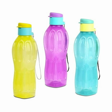 Signoraware Fliptop 500ml Bpa Free Water Bottles Set of 3, Food Grade, Freezer Safe