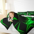 thumbnail image 4 of jejeloiu Cartoon Gamepard Bedding Comforter Set,Abstract Geometric Striped Twin Comforter Sets,Green Black Bedding Set For Boys Kids,Luxury Bedroom Decor Reversible,2 Pieces, 4 of 8