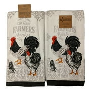 Set of 2 FARMER'S MARKET Chickens Terry Kitchen Towels by Kay Dee Designs