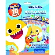 Bendon Mini Play Packs, Each with Mini Coloring Book, 2 Mini Crayons, and a Sticker,10-Pack (Baby Shark) AC2