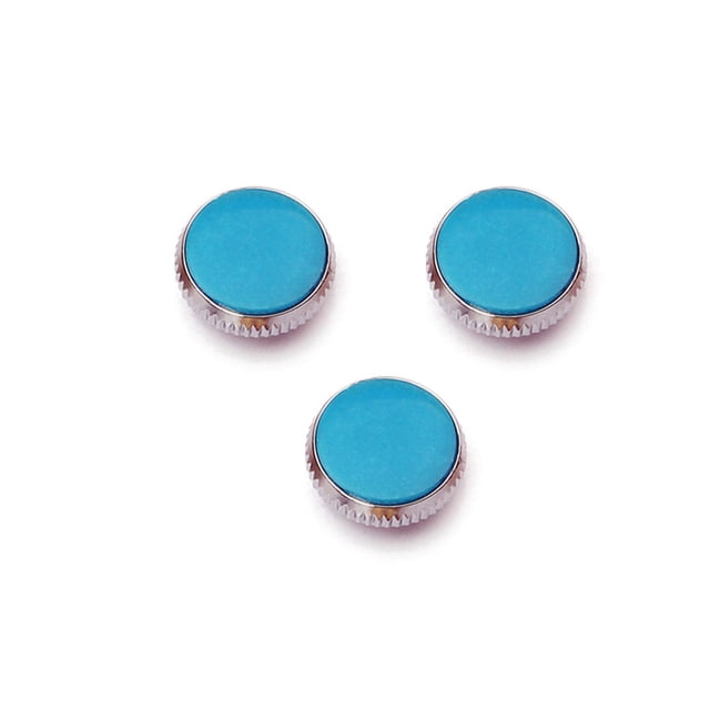 Naiovety Botones de saxofón de 3 piezas, carcasa de cobre de latón profesional azul, pieza de repuesto de viento de madera, botón, accesorios para Accesorios para instrumentos musicales Plata Naiovety OD027036-01