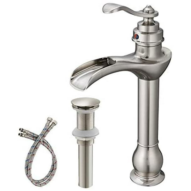 BWE Vessel Sink Faucet with Drain Assembly and Supply Hose LeadFree