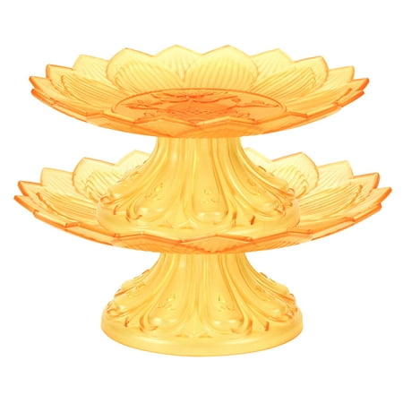 

NUOLUX 2Pcs Buddhist Fruit Storage Trays Lotus Shape Enshrined Plates Temple Offerings