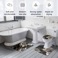 thumbnail image 5 of Black Marble Bath Mat 3 Piece Bathroom Rug Set, Grey Gold Texture Vintage Farmhouse Art Non Slip Bath Rug Contour Mat and Toilet Lid Cover, Absorbent Shower Mats Soft Bath Rugs and Mats Sets, 5 of 8