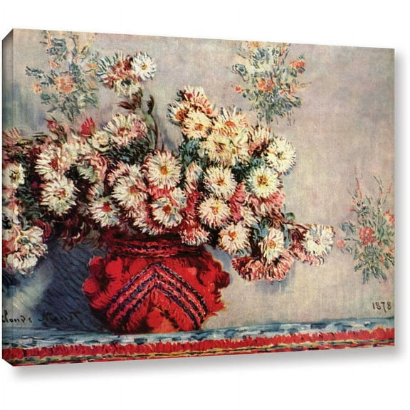 Claude Monet "Red Vase" Wrapped Canvas Art