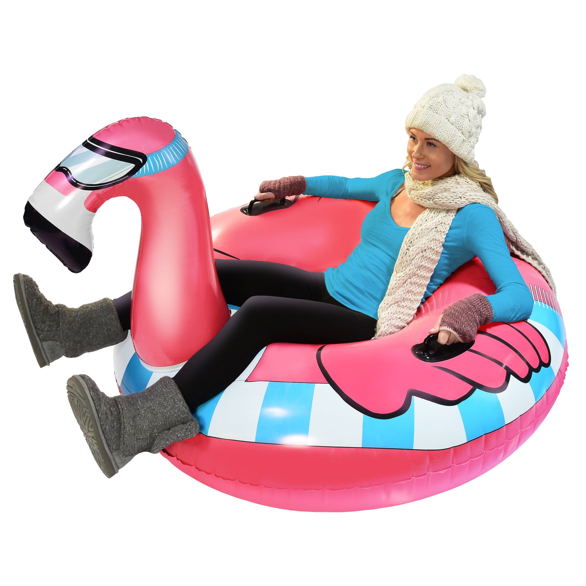 47.3 Large Heavy Duty PVC Snow Backrest Sledding Tube with 2 Handles for Adults & Kids Winter Outdoor Fun Entertainment IPHUNGO Inflatable Snow Tube