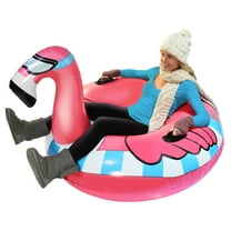 GoFloats Winter Snow Tube - Flying Flamingo - The Ultimate Sled & Toboggan