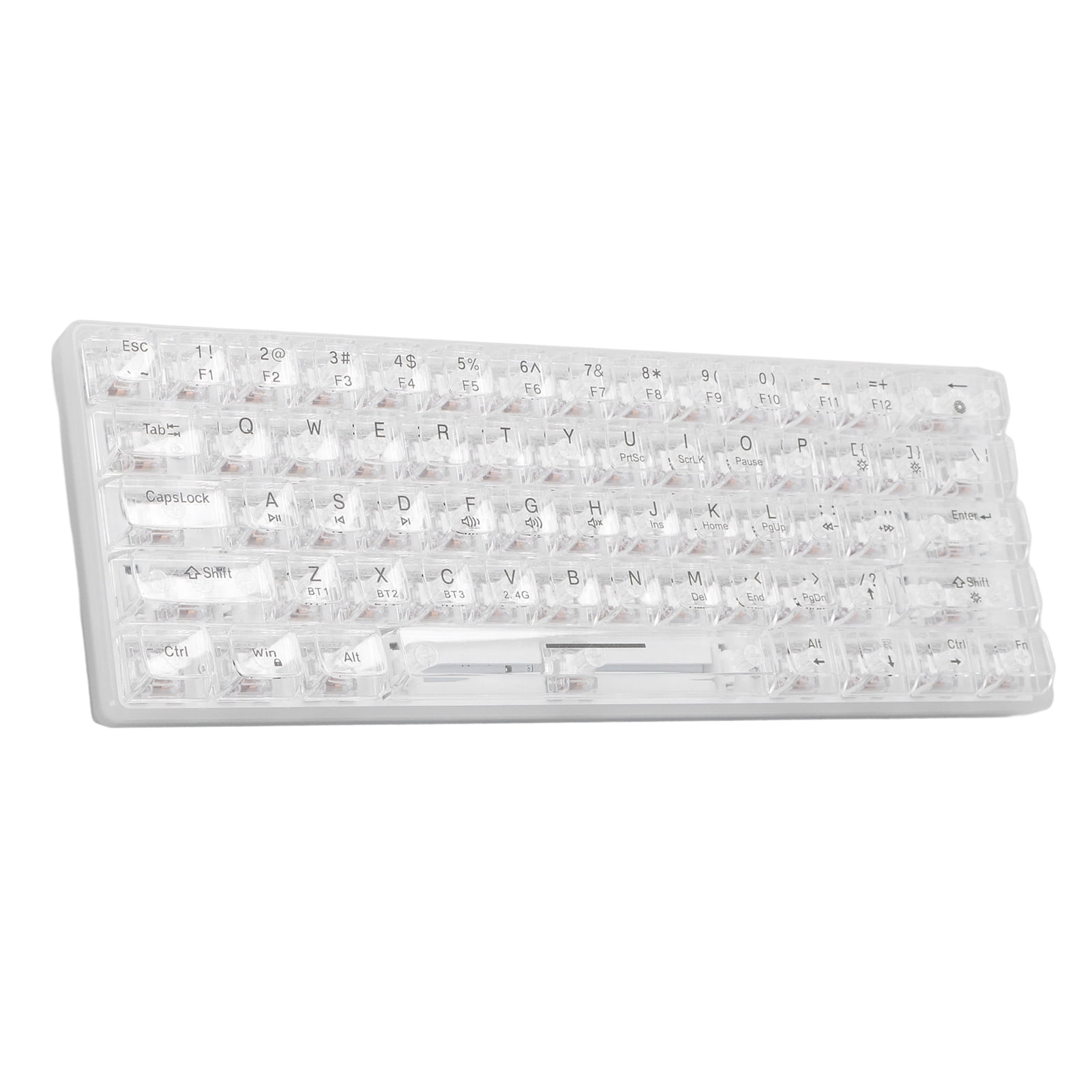 Mechanical Keyboard, 3 Mode RGB Keyboard Hot Swappable Ergonomic Design 2000mAh Transparent  for Laptop for
